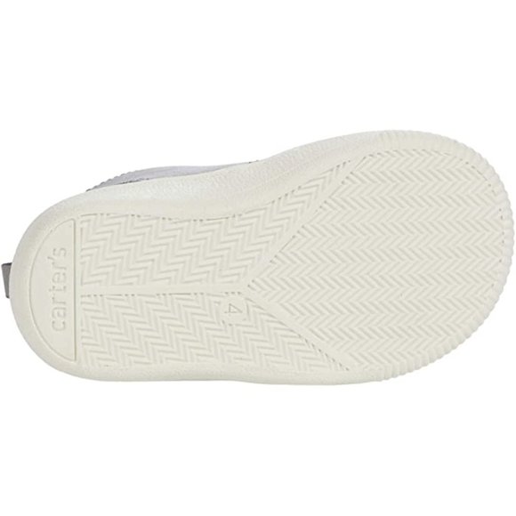 NEW Carter's Kid Alva Dinosaur Grey Navy Colorblock Slip On Sneaker Elastic Lace - Picture 7 of 8